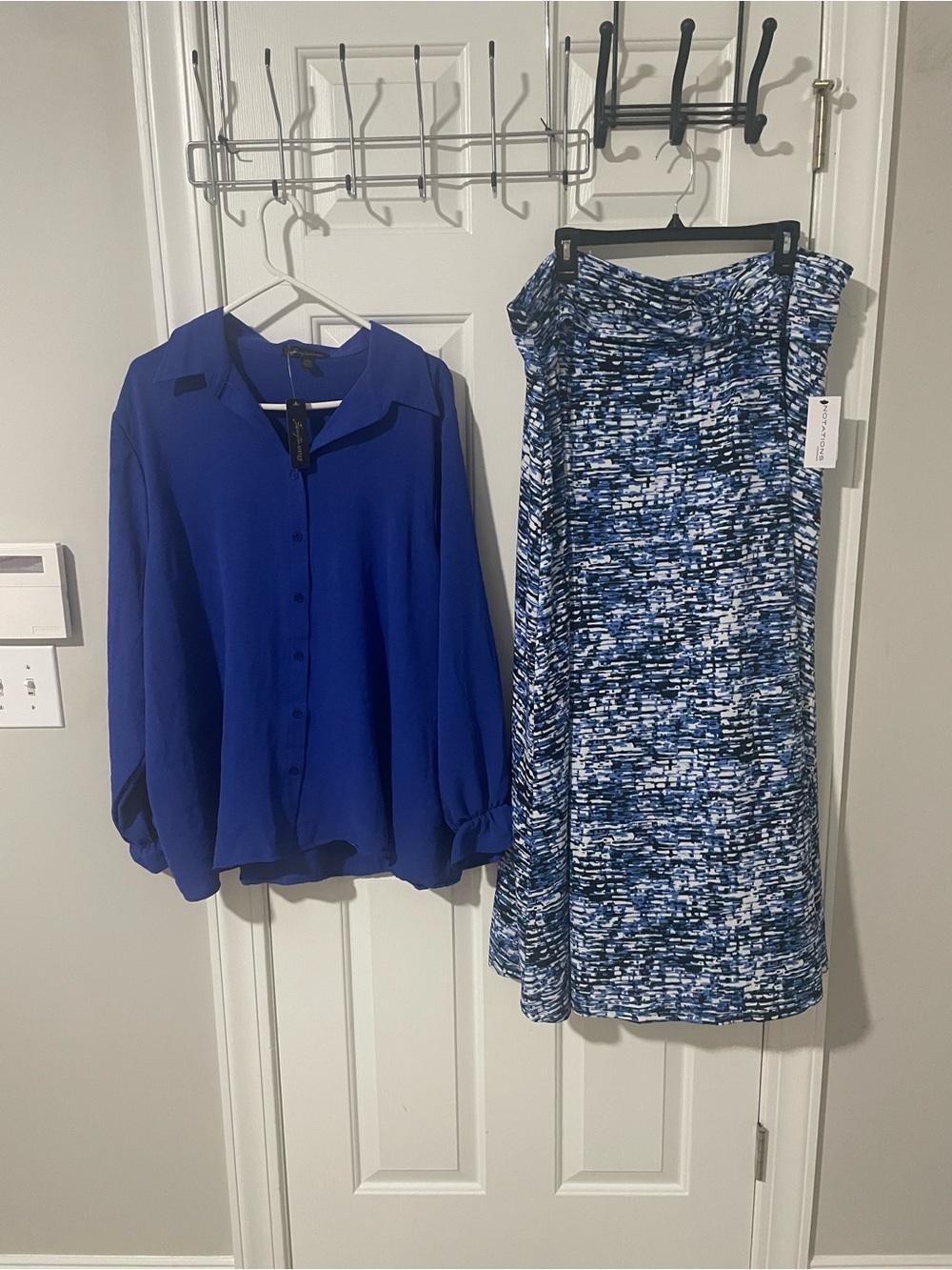 Blue Printed Women’s Skirt 3 x notations maxi Lexington Avenue nwt top 3x